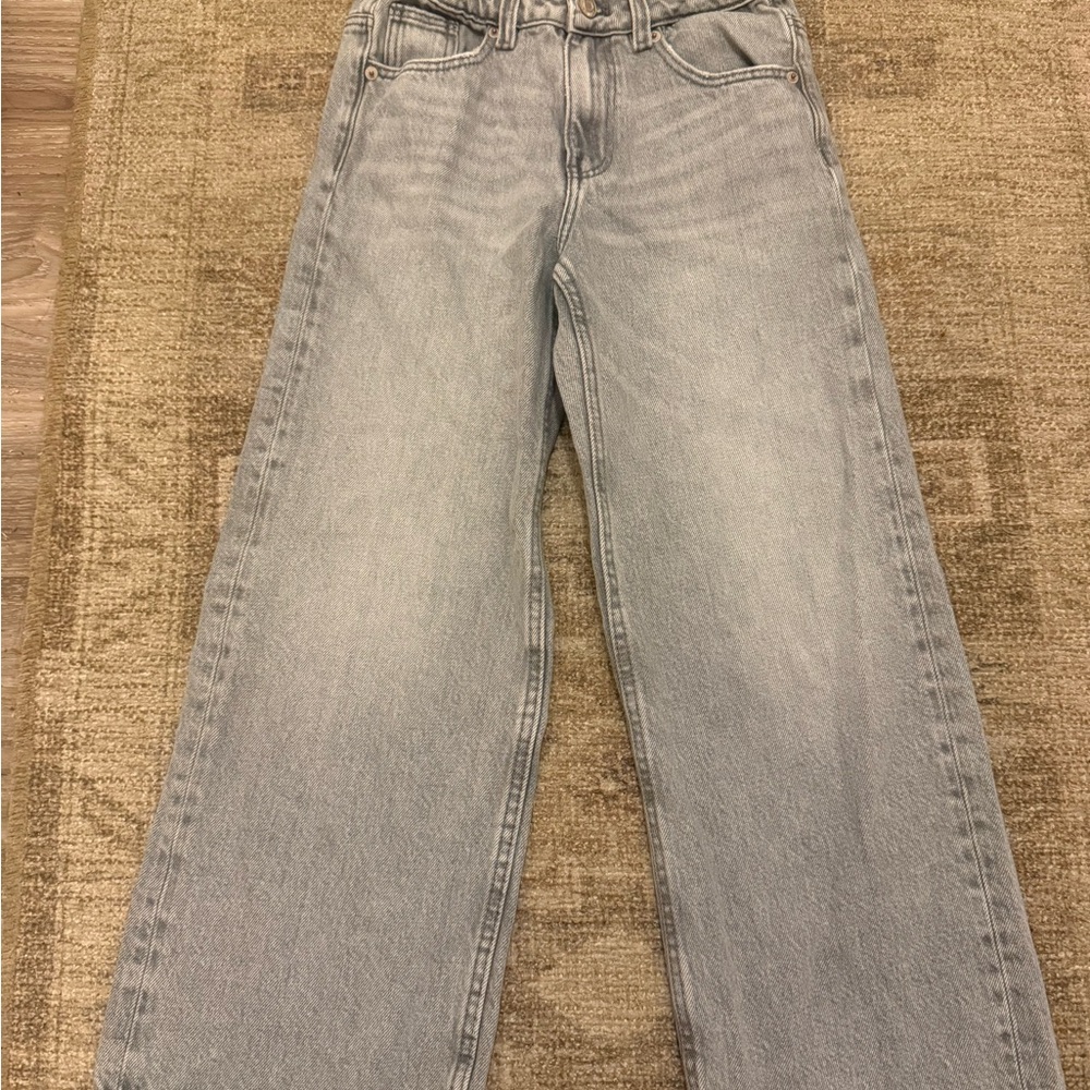 Zara Light Blue Wide Leg Jeans
